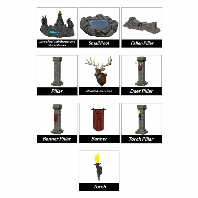 Wizkids Miniatures Fantasy Terrain Painted Pools & Pillars (Set 1)