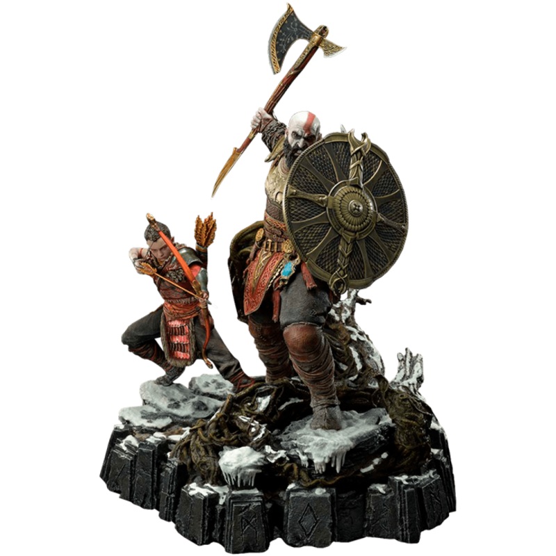 God of War Kratos & Atreus Valkyrie Armor Statue