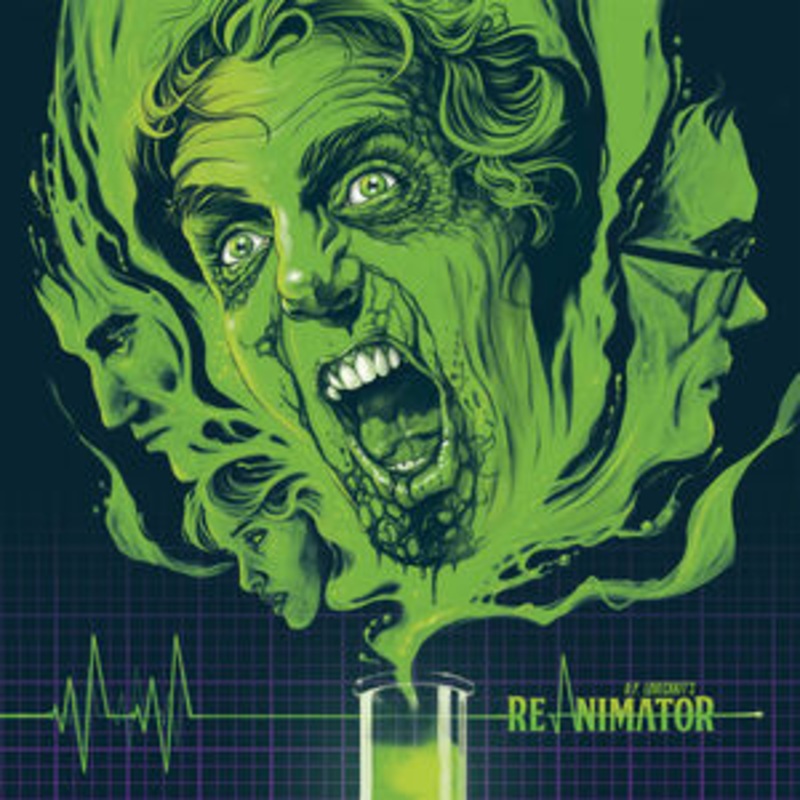 H.P. Lovecraft's Re-Animator Original Motion Picture Score by Richard Band - LP Record (Green & Yellow Colored Vinyl, Waxwork, Soundtrack, OST)
