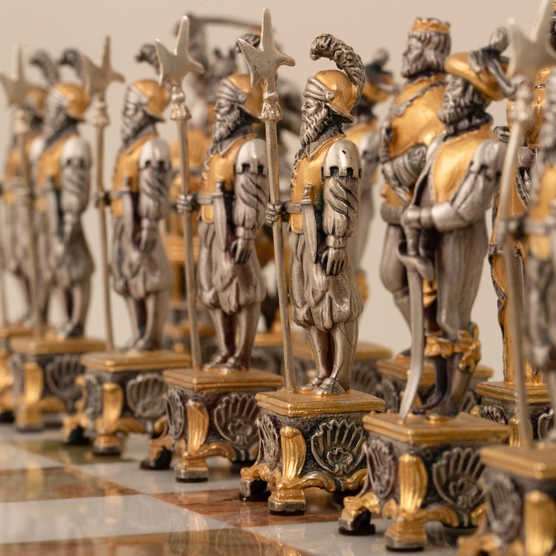 Vaticans vs Lansquenets: Ultra Luxurious Onyx/Bronze Chess Set