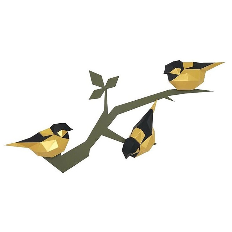 3D Papercraft Kit  Birds (gold) PP-1PTC-2GB
