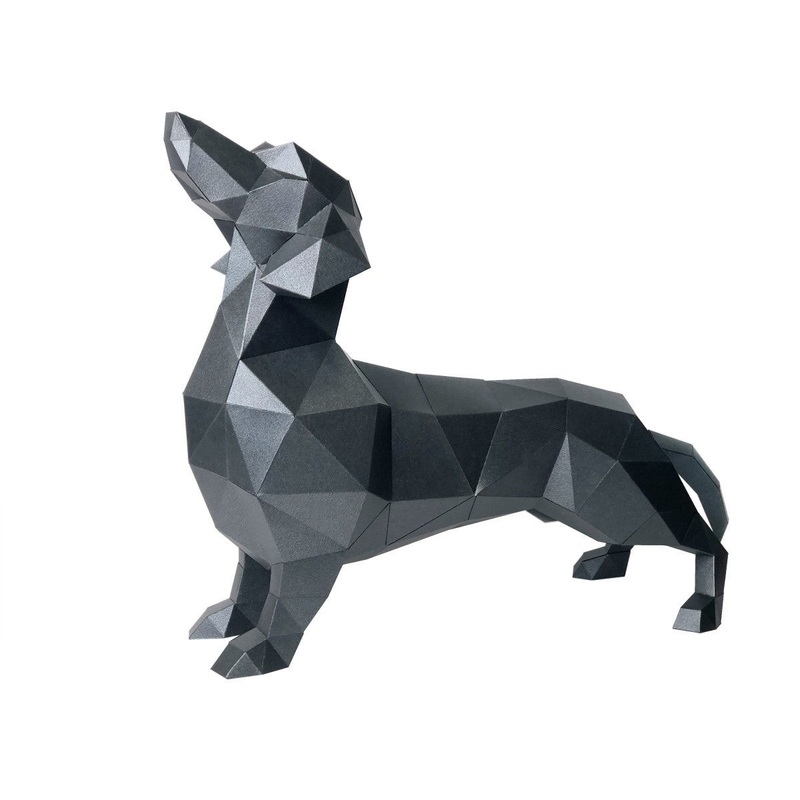 3D Papercraft Kit Dachshund (black) PP-2TKS-BLA