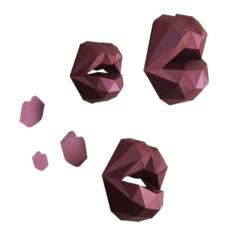 3D Papercraft Kit Kisses PP-1LIP-RED