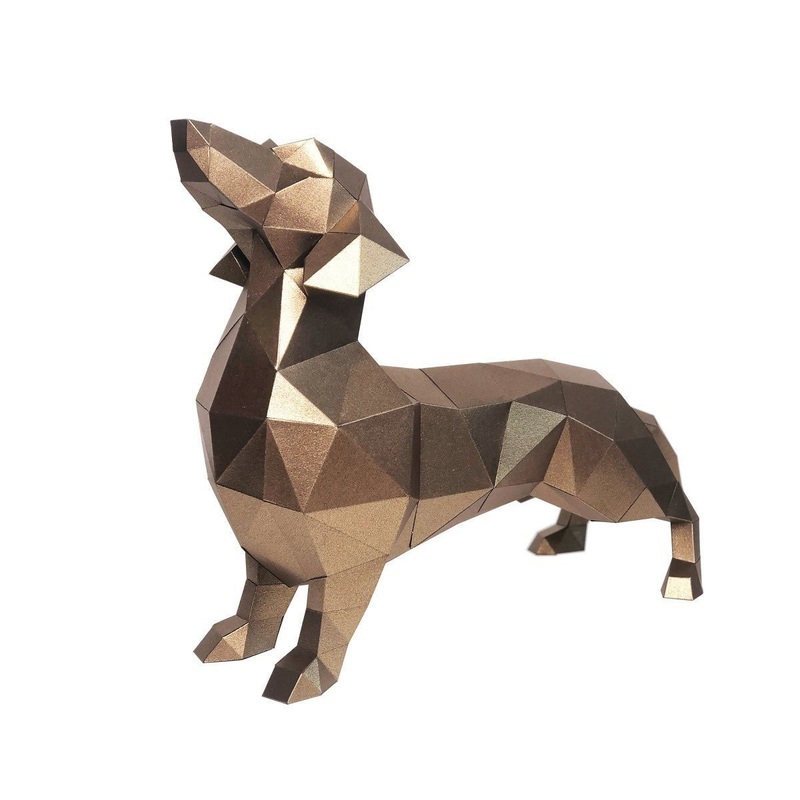 3D Papercraft Kit Dachshund (bronze) PP-2TKS-BRO