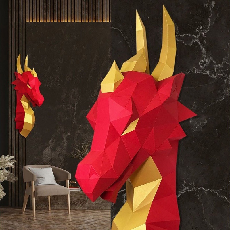 3D Papercraft Kit Dragon (Red) PP-1DRA-2RG