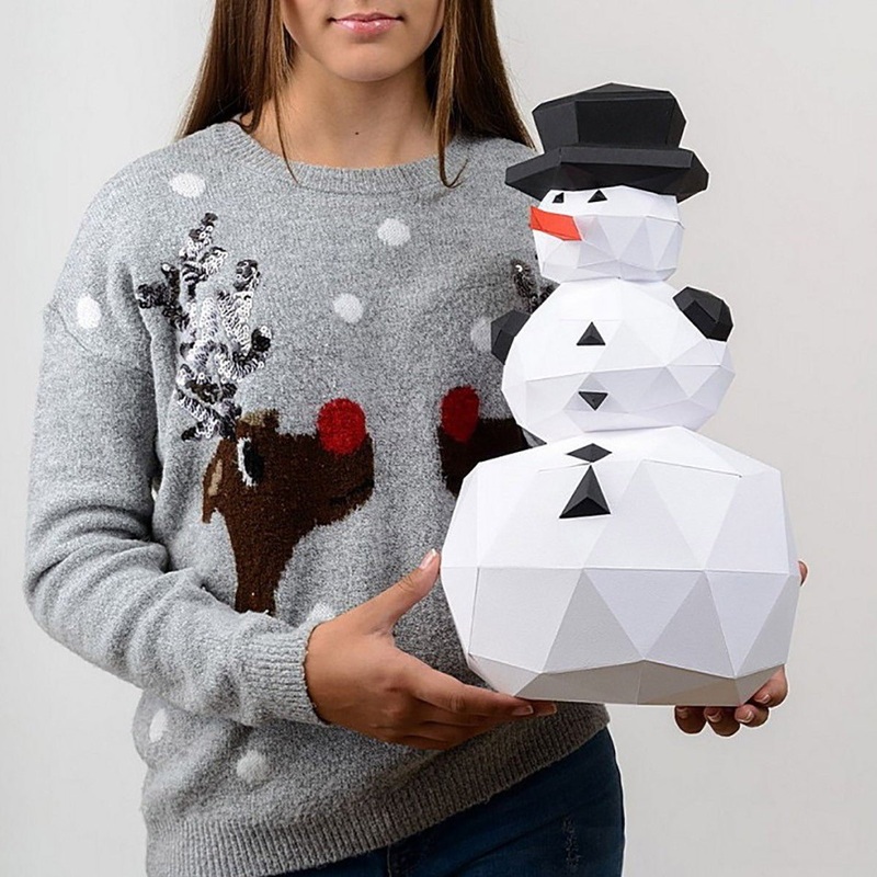 3D Papercraft Kit Snowman PP-2SNO-WHI