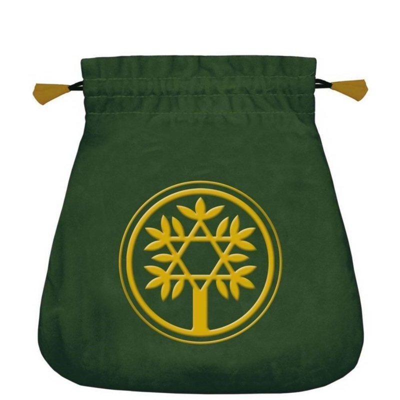 Celtic Tree Satin Green Bag Cards Lo Scarabeo