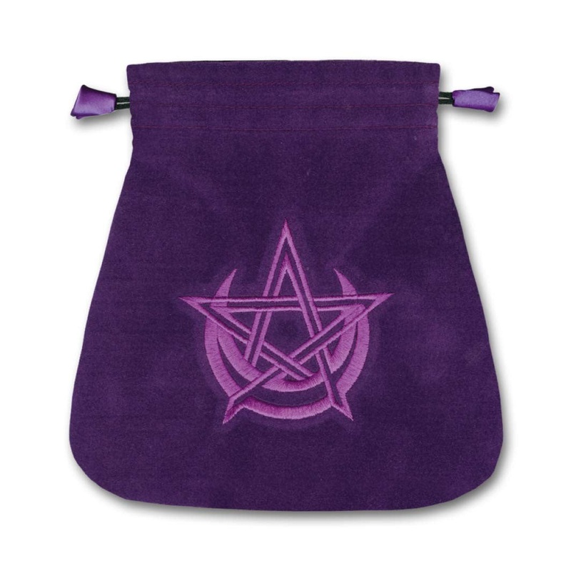 Pagan Moon Satin Purple Blue Bag Cards Lo Scarabeo