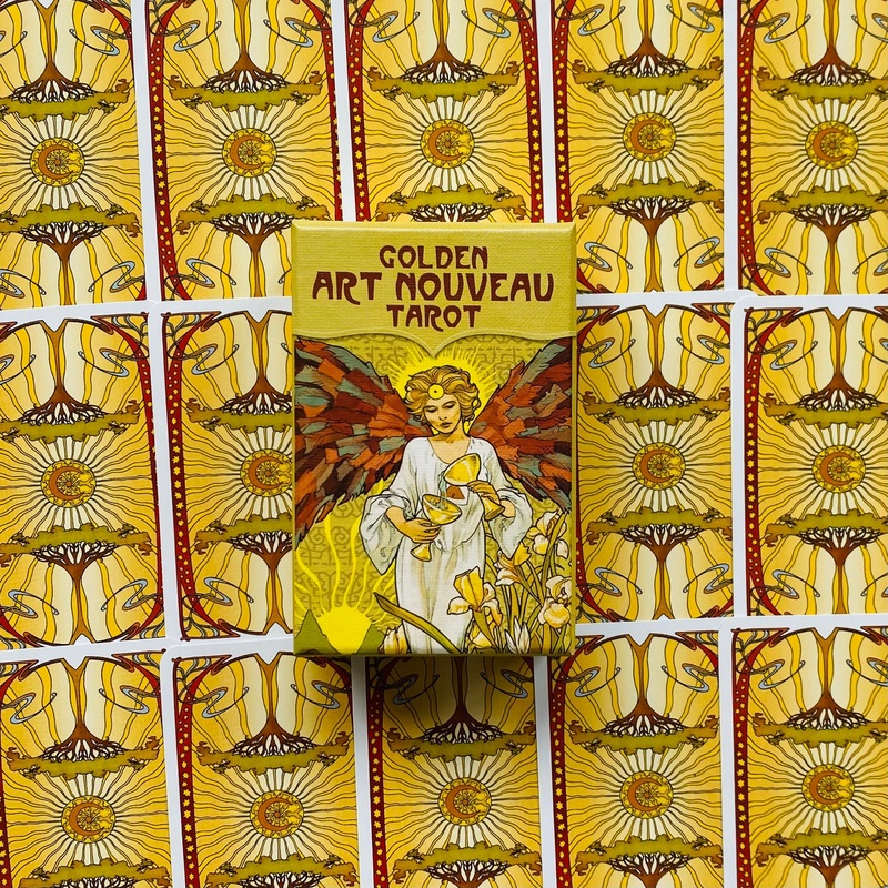 Golden Art Nouveau Tarot Mini cards deck Lo Scarabeo