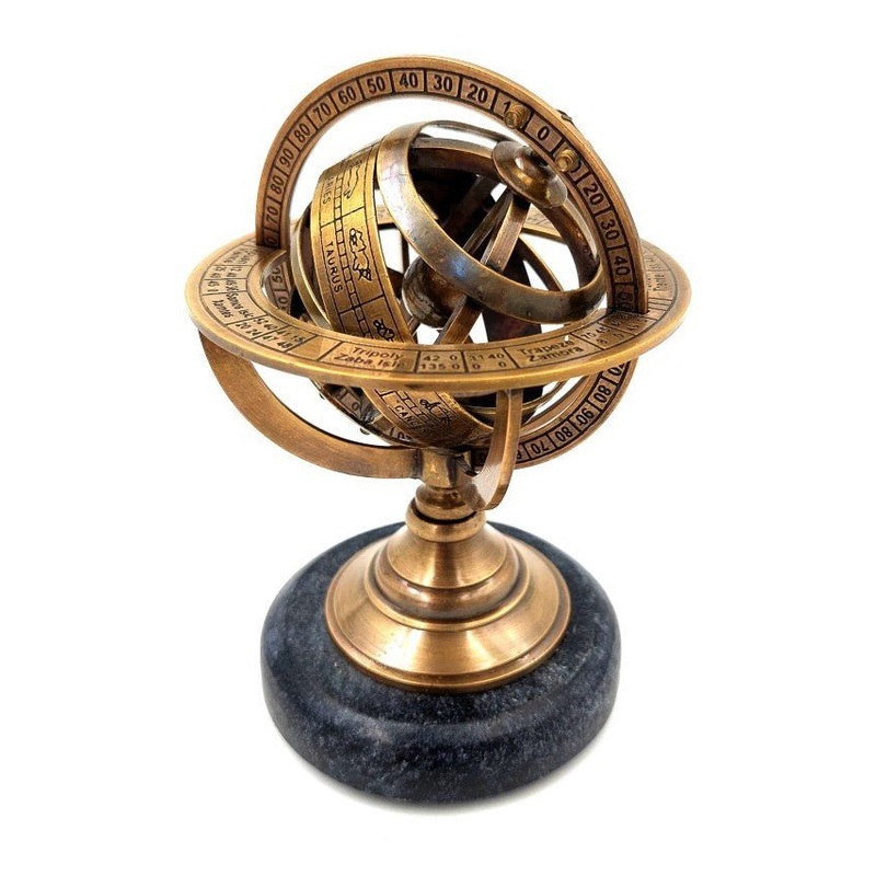 Brass astrolabe on a black stone base BN-2088/S