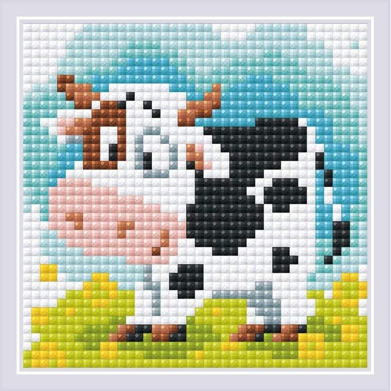 Calf in the Meadow diamond mosaic kit by RIOLIS Ref. no.: AM0052