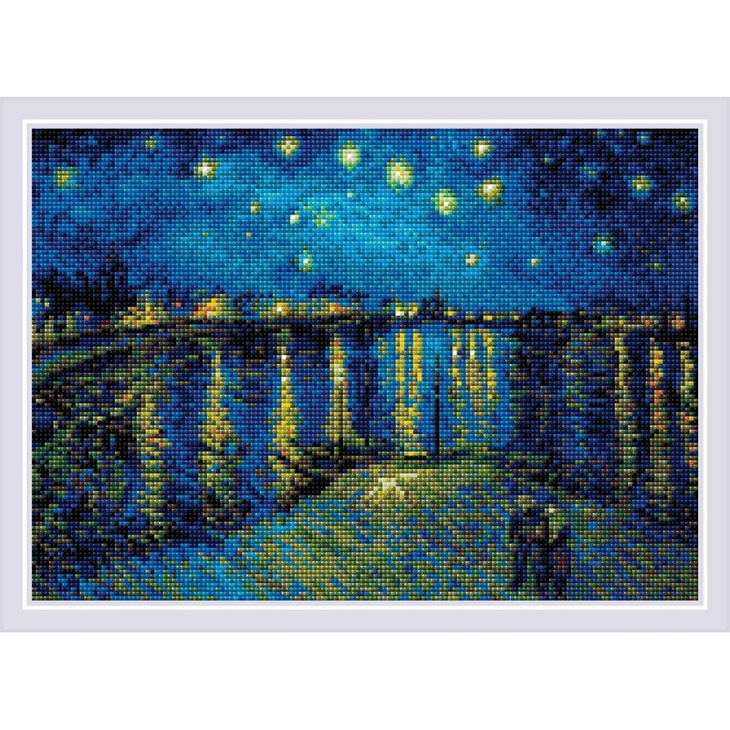 Starry Night Over the Rhone after Van Gogh's Painting diamond mosaic kit by RIOLIS Ref. no.: AM0044