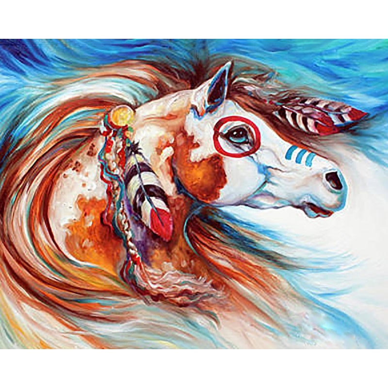 Wind Of Thunder Indian War Horse  Diamond Painting Set CS2563
