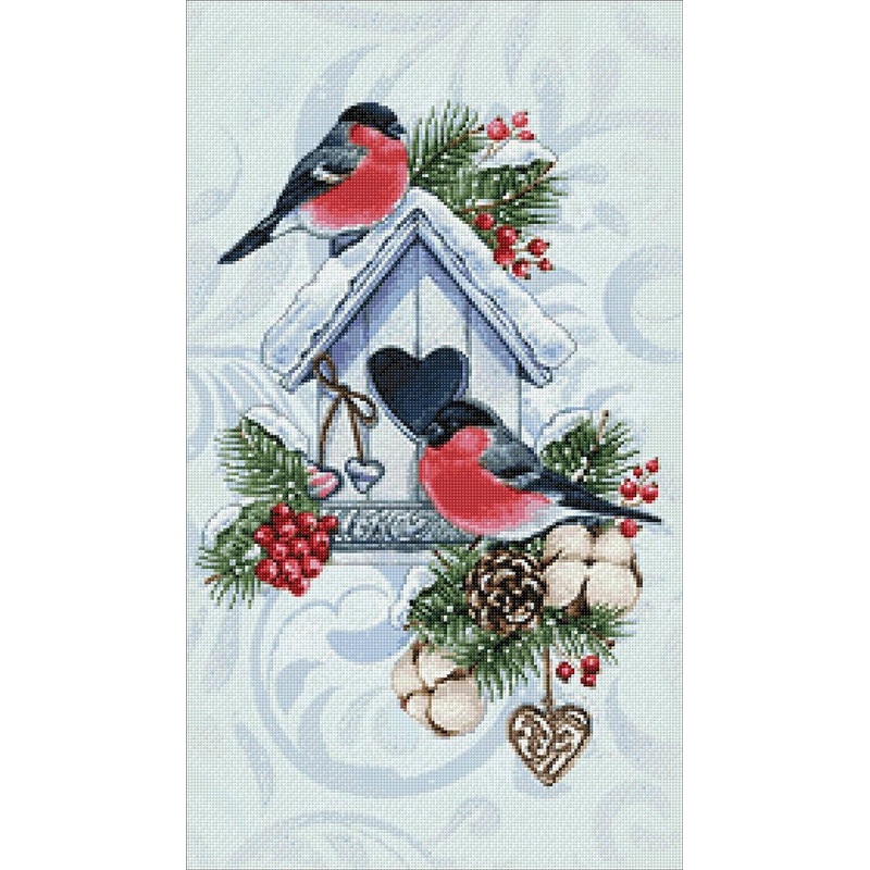 Winter bullfinches 4070 Diamond Painting Set Cs2584
